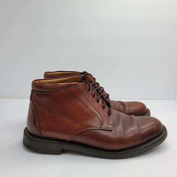 Johnston & Murphy Red Pebble Leather Chukka Boots Men's Brown 20-3420 US Size 9M - Picture 1 of 8